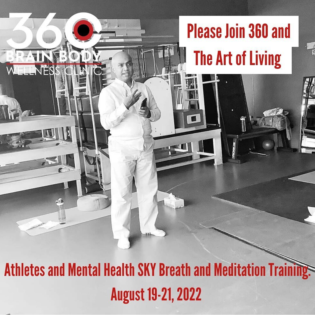 The Art of Living is joining 360 Brainbody to teach Athletes and Mental Heath SKY Breath meditation 
August 19-21, 2022
Click link in profile
OK, be honest, how much independent mental health training do you/we do? Generally, we do not start o